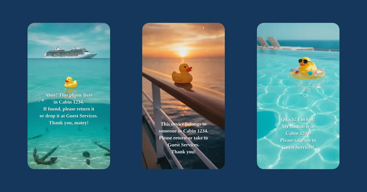 New: Cruise Duck Lock Screens — Put Your Cabin Number on Your Phone