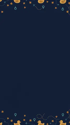 Preview: navy DuckyTrack-themed lock screen with rubber duck pattern, where your profile QR code appears