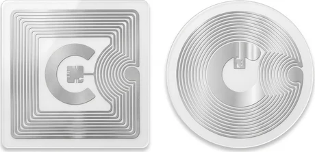 The actual NFC tags &mdash; square and round